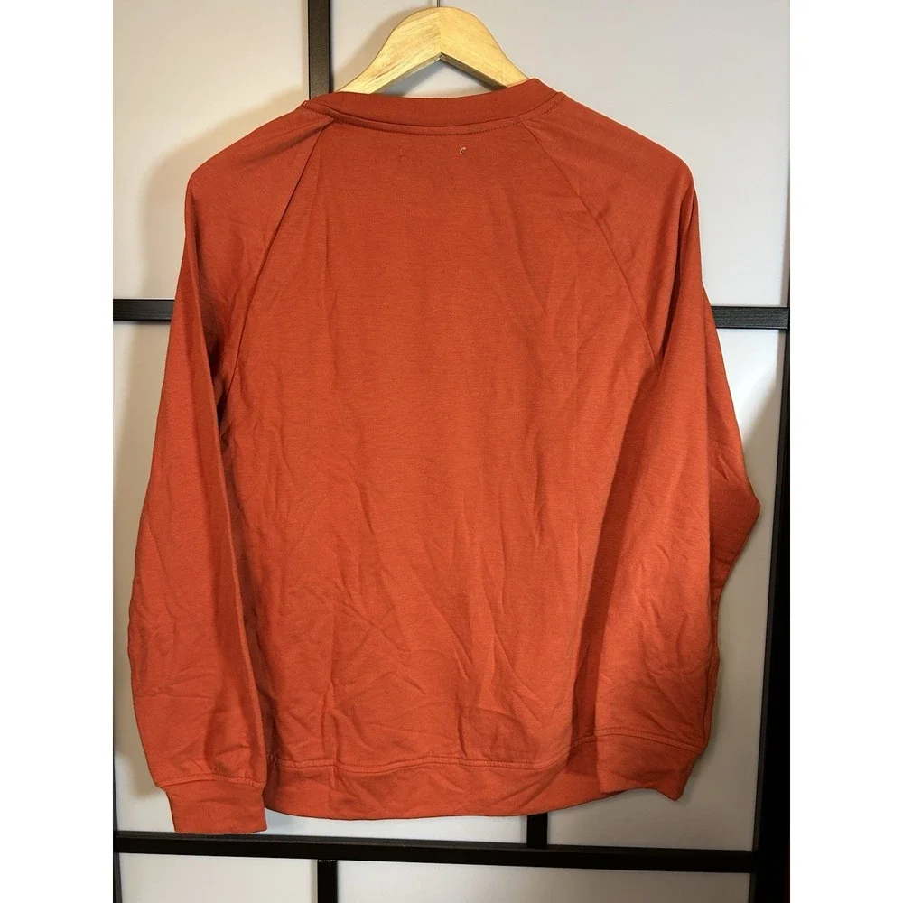 Rae Dunn Orange Pumpkin Spice Fleece Lined Sweatshirt & Socks Women's Size S NWT - Picture 3 of 9